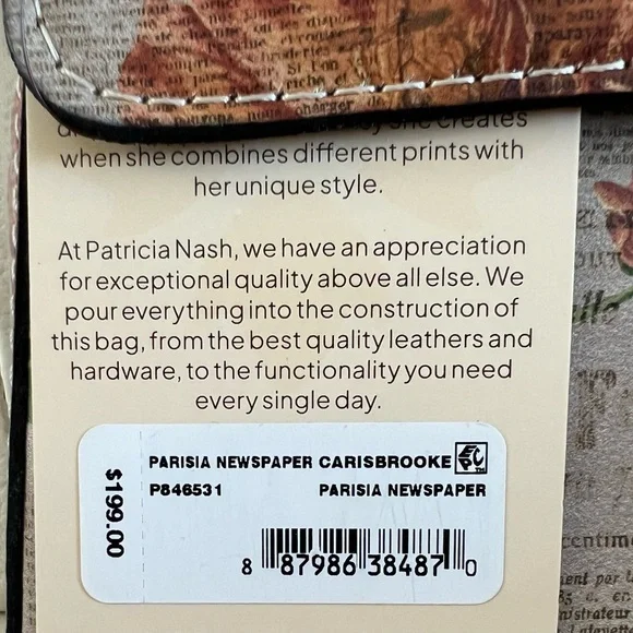 NWT PATRICIA NASH CARISBROOKE CROSSBODY SATCHEL HANDBAG LEATHER - Picture 7 of 8